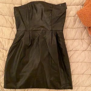 Black leather dress